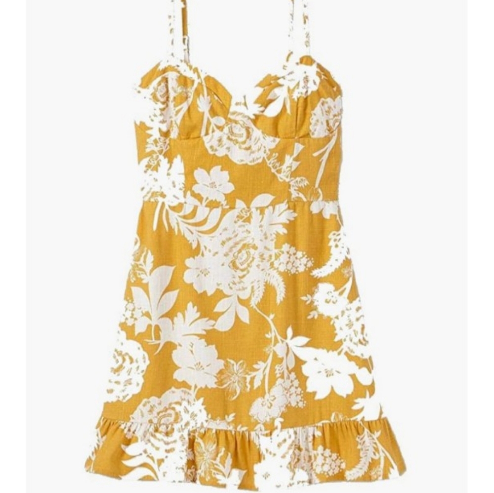 Wild Fable Women's Floral Print Sleeveless Ruffle Cup Dress
